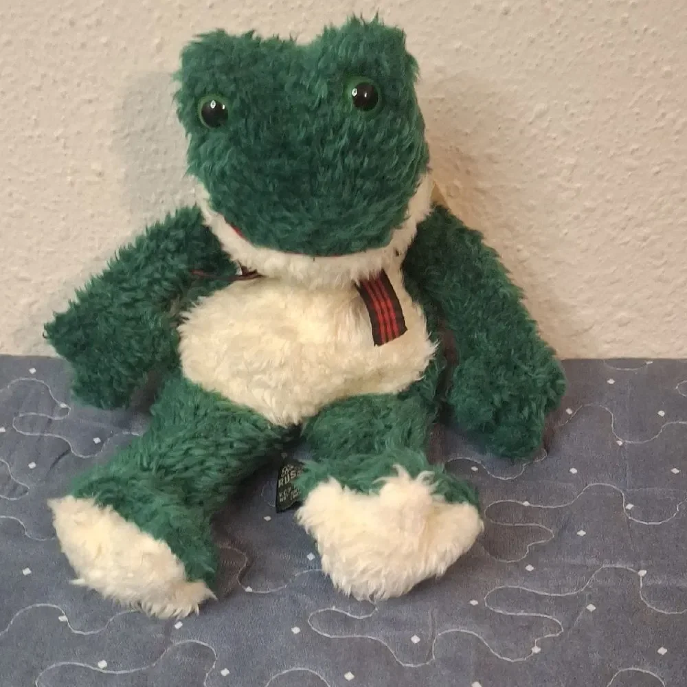 Russ Green Plush Fribbit Frog Toy NWT